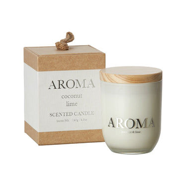 AROMA Doftljus S Coconut & lime, Brun/vit