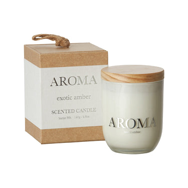 AROMA Doftljus S Exotic amber, Brun/vit