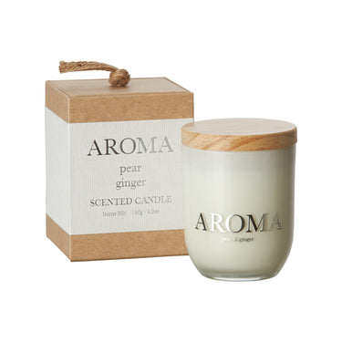 AROMA Doftljus S Pear & ginger, Brun/vit