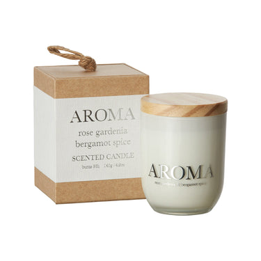 AROMA Doftljus S Rose, gardenia & bergamot, Brun/vit