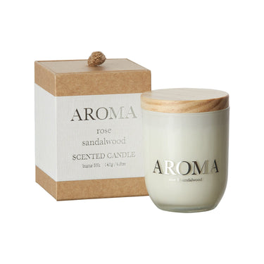 AROMA Doftljus S Rose & sandalwood, Brun/vit