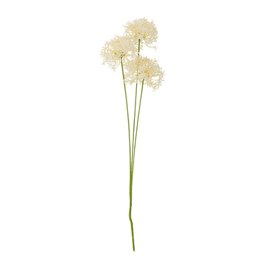 Allium stjälk, vita, konstgjorda blommor